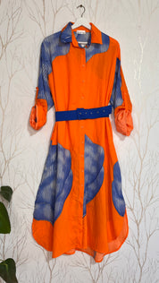 Robe cerise en coton crêpe