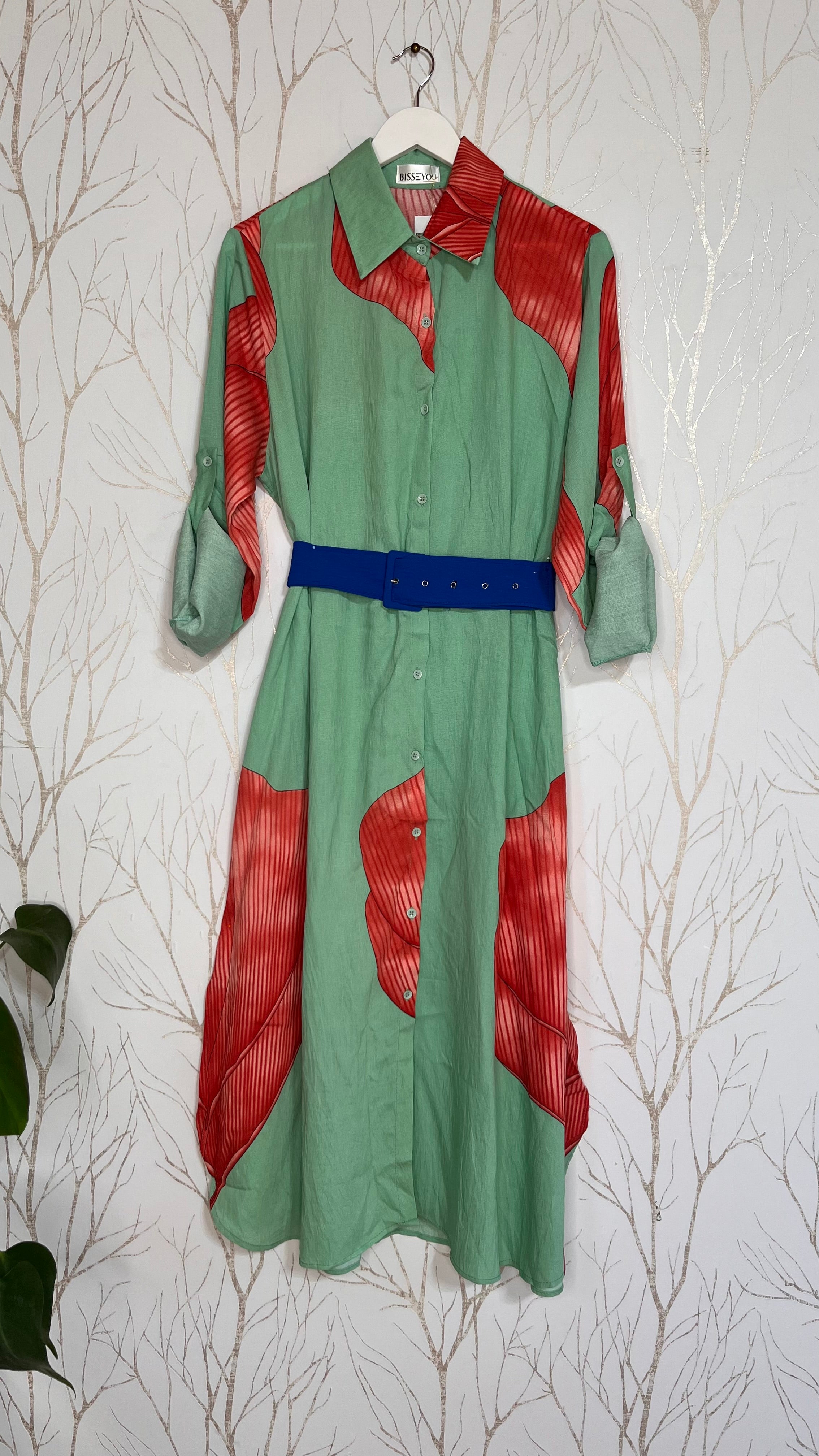 Robe cerise en coton crêpe