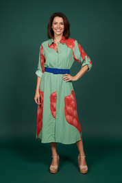 Robe cerise en coton crêpe